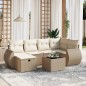 vidaXL 7-tlg. Garten-Sofagarnitur mit Kissen Beige Poly Rattan vidaXL 7-tlg. Garten-Sofagarnitur mit Kissen Beige Poly Rattan
