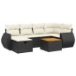 vidaXL 7-tlg. Garten-Sofagarnitur mit Kissen Schwarz Poly Rattan vidaXL 7-tlg. Garten-Sofagarnitur mit Kissen Schwarz Poly Rattan