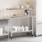 vidaXL Küchen-Arbeitstisch mit Aufsatzboard 110x55x120 cm Edelstahl vidaXL Küchen-Arbeitstisch mit Aufsatzboard 110x55x120 cm Edelstahl