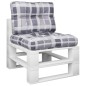 vidaXL Palettenkissen 2 Stk. Grau Karomuster Stoff vidaXL Palettenkissen 2 Stk. Grau Karomuster Stoff