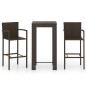 3-tlg. Garten-Bar-Set mit Armlehnen Poly Rattan Braun 3-tlg. Garten-Bar-Set mit Armlehnen Poly Rattan Braun