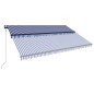 vidaXL Markise mit Windsensor & LED 500x300cm Blau und Weiß vidaXL Markise mit Windsensor & LED 500x300cm Blau und Weiß