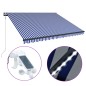 vidaXL Markise mit Windsensor & LED 400x300cm Blau und Weiß vidaXL Markise mit Windsensor & LED 400x300cm Blau und Weiß
