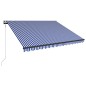 vidaXL Markise mit Windsensor & LED 400x300cm Blau und Weiß vidaXL Markise mit Windsensor & LED 400x300cm Blau und Weiß
