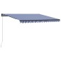 vidaXL Einziehbare Markise Handbetrieben 450 x 300 cm Blau und Weiß vidaXL Einziehbare Markise Handbetrieben 450 x 300 cm Blau und Weiß