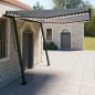 vidaXL Markise Manuell Einziehbar mit LED 4x3 m Blau und Weiß vidaXL Markise Manuell Einziehbar mit LED 4x3 m Blau und Weiß