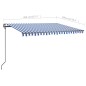 vidaXL Markise Manuell Einziehbar mit LED 4x3 m Blau und Weiß vidaXL Markise Manuell Einziehbar mit LED 4x3 m Blau und Weiß