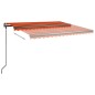 vidaXL Markise Manuell Einziehbar mit Pfosten 4,5x3 m Orange und Braun vidaXL Markise Manuell Einziehbar mit Pfosten 4,5x3 m Orange und Braun