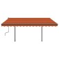 vidaXL Markise Manuell Einziehbar mit Pfosten 4,5x3 m Orange und Braun vidaXL Markise Manuell Einziehbar mit Pfosten 4,5x3 m Orange und Braun