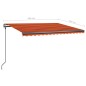vidaXL Markise Manuell Einziehbar mit Pfosten 4,5x3 m Orange und Braun vidaXL Markise Manuell Einziehbar mit Pfosten 4,5x3 m Orange und Braun