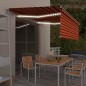 vidaXL Markise Automatisch mit Rollo LED Windsensor 4x3 m Orange Braun vidaXL Markise Automatisch mit Rollo LED Windsensor 4x3 m Orange Braun