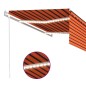vidaXL Markise Automatisch mit Rollo LED Windsensor 4x3 m Orange Braun vidaXL Markise Automatisch mit Rollo LED Windsensor 4x3 m Orange Braun