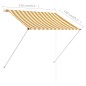vidaXL Einziehbare Markise 150×150 cm Gelb und Weiß vidaXL Einziehbare Markise 150×150 cm Gelb und Weiß