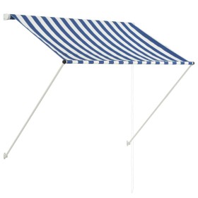 vidaXL Einziehbare Markise 100×150 cm Blau und Weiß