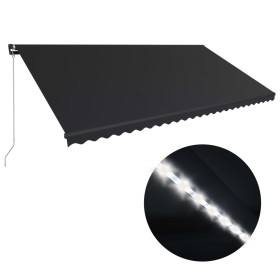 vidaXL Markise Manuell Einziehbar mit LED 600x300 cm Anthrazit