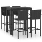 5-tlg. Garten-Bar-Set mit Armlehnen Poly Rattan Schwarz 5-tlg. Garten-Bar-Set mit Armlehnen Poly Rattan Schwarz