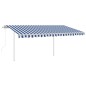 vidaXL Automatische Markise mit LED & Windsensor 4x3,5 m Blau und Weiß vidaXL Automatische Markise mit LED & Windsensor 4x3,5 m Blau und Weiß
