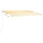 vidaXL Automatische Markise mit LED & Windsensor 4x3,5 m Gelb und Weiß vidaXL Automatische Markise mit LED & Windsensor 4x3,5 m Gelb und Weiß