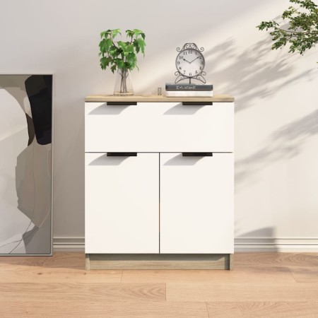 vidaXL Sideboard Weiß und Sonoma-Eiche 60x30x70 cm Holzwerkstoff
