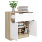 vidaXL Sideboard Weiß und Sonoma-Eiche 60x30x70 cm Holzwerkstoff vidaXL Sideboard Weiß und Sonoma-Eiche 60x30x70 cm Holzwerkstoff