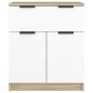 vidaXL Sideboard Weiß und Sonoma-Eiche 60x30x70 cm Holzwerkstoff vidaXL Sideboard Weiß und Sonoma-Eiche 60x30x70 cm Holzwerkstoff