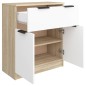 vidaXL Sideboard Weiß und Sonoma-Eiche 60x30x70 cm Holzwerkstoff vidaXL Sideboard Weiß und Sonoma-Eiche 60x30x70 cm Holzwerkstoff