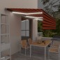 vidaXL Markise Manuell Einziehbar mit Rollo & LED 6x3 m Orange & Braun vidaXL Markise Manuell Einziehbar mit Rollo & LED 6x3 m Orange & Braun