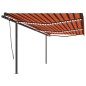 vidaXL Markise Manuell Einziehbar mit LED 6x3 m Orange und Braun vidaXL Markise Manuell Einziehbar mit LED 6x3 m Orange und Braun