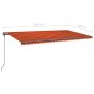 vidaXL Markise Manuell Einziehbar mit LED 6x3 m Orange und Braun vidaXL Markise Manuell Einziehbar mit LED 6x3 m Orange und Braun