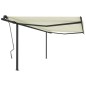 vidaXL Markise Manuell Einziehbar mit Pfosten 4,5x3 m Creme vidaXL Markise Manuell Einziehbar mit Pfosten 4,5x3 m Creme