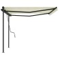vidaXL Markise Manuell Einziehbar mit Pfosten 4,5x3 m Creme vidaXL Markise Manuell Einziehbar mit Pfosten 4,5x3 m Creme