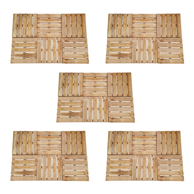 vidaXL Terrassenfliesen 30 Stk. 50×50 cm Holz Braun vidaXL Terrassenfliesen 30 Stk. 50×50 cm Holz Braun