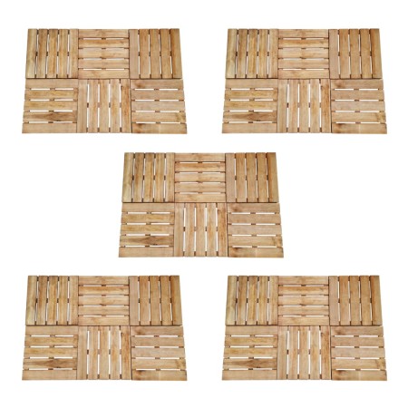 vidaXL Terrassenfliesen 30 Stk. 50×50 cm Holz Braun