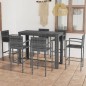 vidaXL 7-tlg. Garten-Bar-Set mit Armlehnen Poly Rattan Grau vidaXL 7-tlg. Garten-Bar-Set mit Armlehnen Poly Rattan Grau