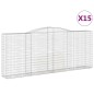 vidaXL Gabionen mit Hochbogen 15 Stk 400x50x160/180cm Verzinktes Eisen vidaXL Gabionen mit Hochbogen 15 Stk 400x50x160/180cm Verzinktes Eisen