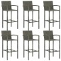 vidaXL 7-tlg. Garten-Bar-Set mit Armlehnen Poly Rattan Grau vidaXL 7-tlg. Garten-Bar-Set mit Armlehnen Poly Rattan Grau