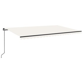 vidaXL Markise Manuell Einziehbar mit LED 500x300 cm Creme