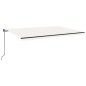 vidaXL Markise Manuell Einziehbar mit LED 500x300 cm Creme vidaXL Markise Manuell Einziehbar mit LED 500x300 cm Creme