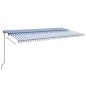 vidaXL Markise Manuell Einziehbar mit LED 600x300 cm Blau & Weiß vidaXL Markise Manuell Einziehbar mit LED 600x300 cm Blau & Weiß