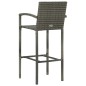 vidaXL 7-tlg. Garten-Bar-Set mit Armlehnen Poly Rattan Grau vidaXL 7-tlg. Garten-Bar-Set mit Armlehnen Poly Rattan Grau