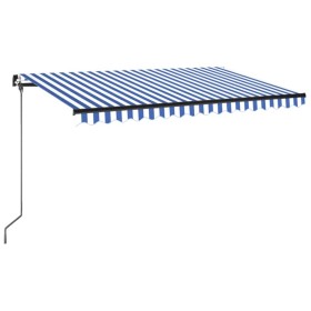 vidaXL Markise Manuell Einziehbar 450x350 cm Blau und Weiß