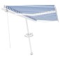 vidaXL Automatische Markise mit LED & Windsensor 400x350 Blau und Weiß vidaXL Automatische Markise mit LED & Windsensor 400x350 Blau und Weiß