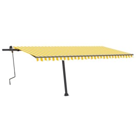 vidaXL Standmarkise Manuell Einziehbar 500x350 cm Gelb/Weiß