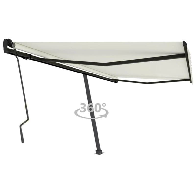 vidaXL Standmarkise Manuell Einziehbar 450x300 cm Creme vidaXL Standmarkise Manuell Einziehbar 450x300 cm Creme