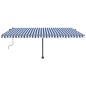 vidaXL Standmarkise Manuell Einziehbar 500x300 cm Blau/Weiß vidaXL Standmarkise Manuell Einziehbar 500x300 cm Blau/Weiß