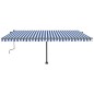 vidaXL Markise Manuell Einziehbar mit LED 500x300 cm Blau und Weiß vidaXL Markise Manuell Einziehbar mit LED 500x300 cm Blau und Weiß