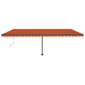 vidaXL Markise Manuell Einziehbar mit LED 600x300 cm Orange Braun