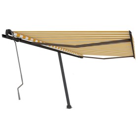 vidaXL Standmarkise Manuell Einziehbar 400x350 cm Gelb/Weiß