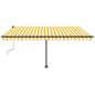 vidaXL Standmarkise Manuell Einziehbar 400x350 cm Gelb/Weiß vidaXL Standmarkise Manuell Einziehbar 400x350 cm Gelb/Weiß