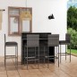 5-tlg. Gartenbar-Set mit Kissen Grau 5-tlg. Gartenbar-Set mit Kissen Grau